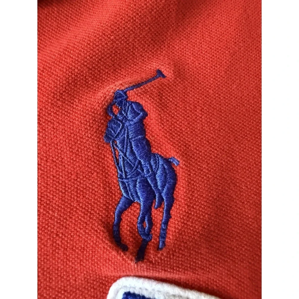 Vintage Polo Ralph Lauren Mens Large Custom Fit Big‎ Pony USA Red Blue 3